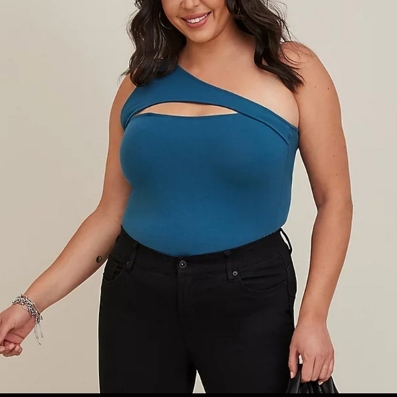 Torrid blue one shoulder cutout tanktop NEW Size 4, 4X - Picture 11 of 13
